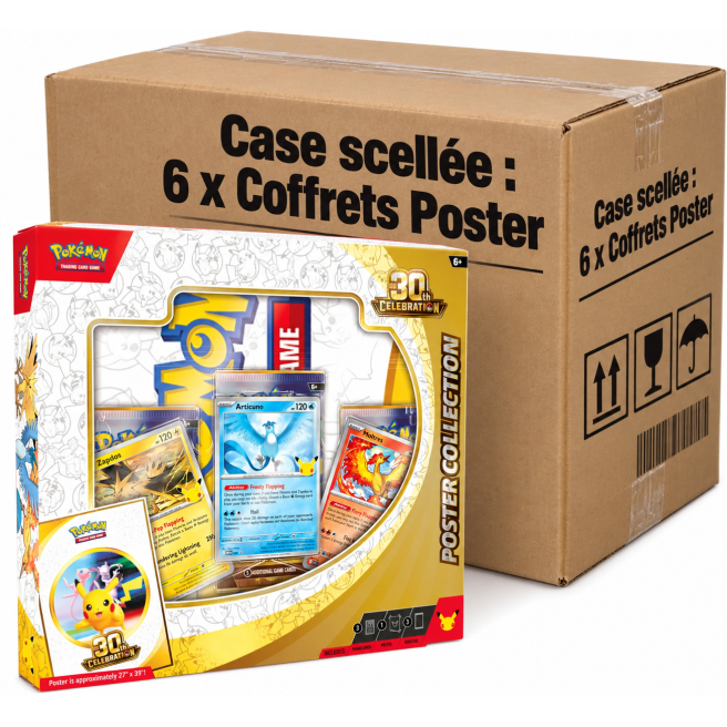 POKEMON 30 ANS - CASE SCELLEE 6 x COFFRETS POSTER