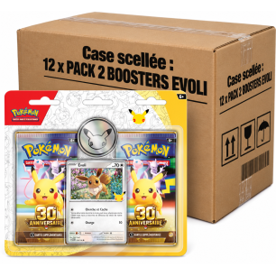 POKEMON 30 ANS - CASE SCELLEE 12 x PACK 2 BOOSTERS EVOLI